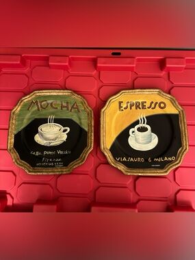 Vintage Marco Fabiano Coffee Wall Decor Plates Set of 2 - Tam San Designs.